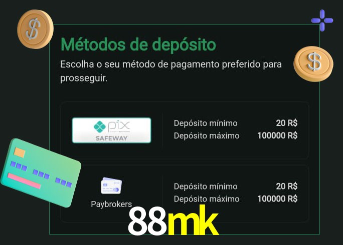 O cassino 88mk oferece uma grande variedade de métodos de pagamento